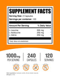BulkSupplements BCAA 2:1:1 Capsules showing side view and label