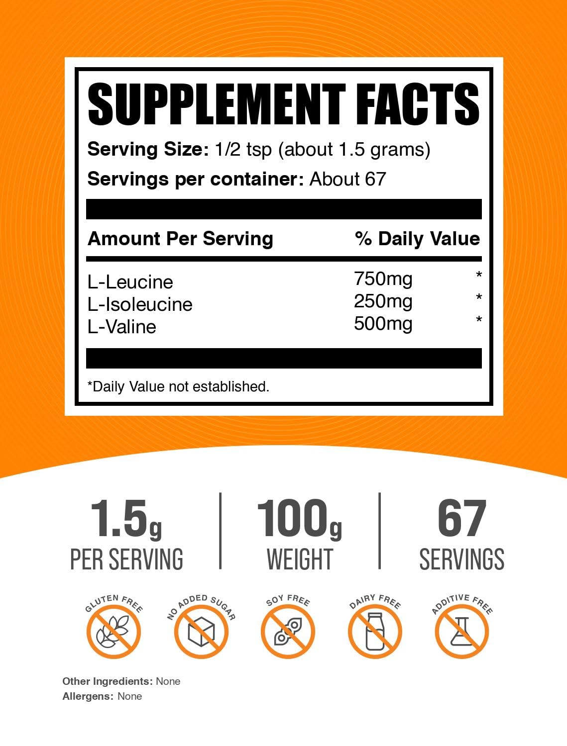 BulkSupplements BCAA Amino Acids Powder packaging