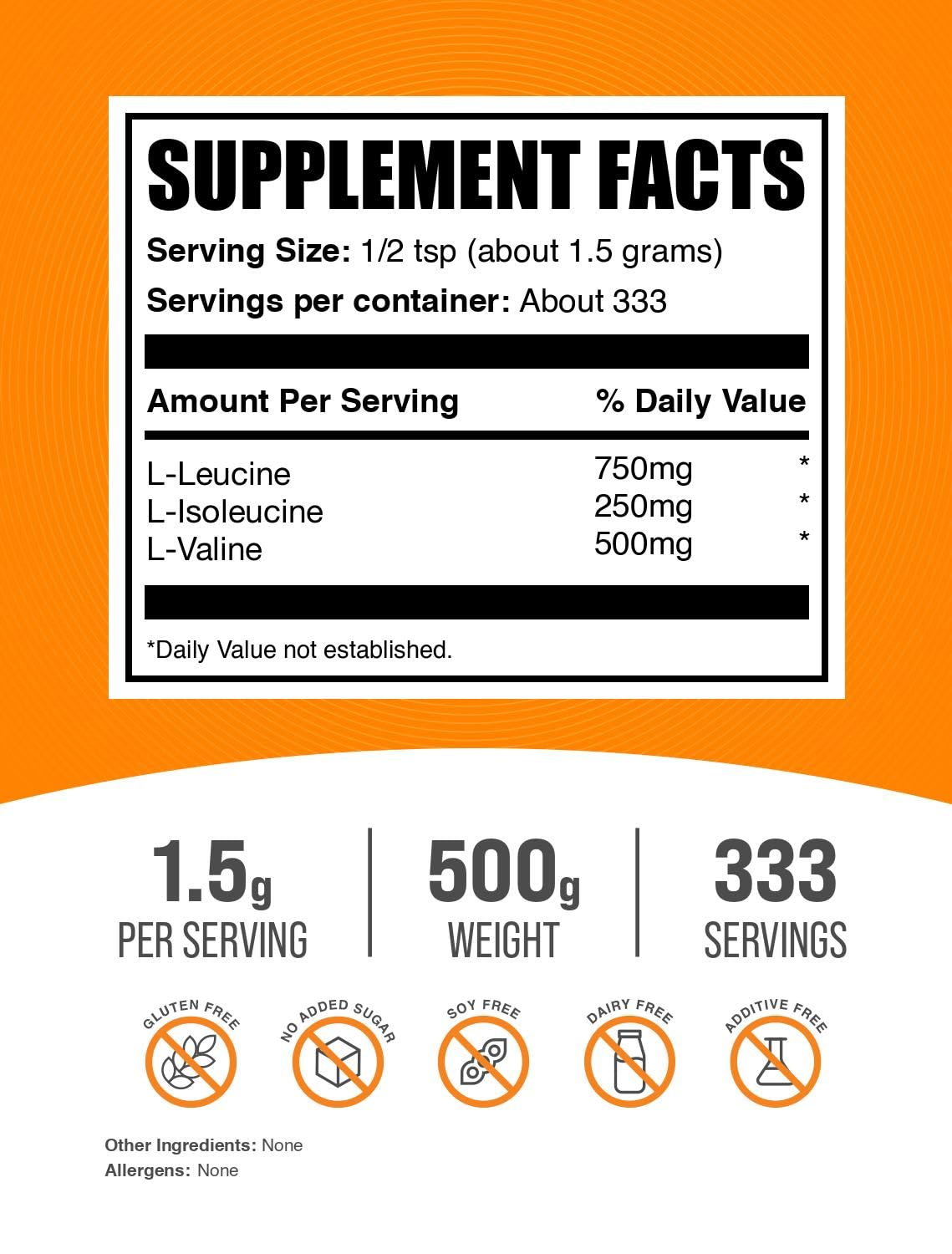 BulkSupplements BCAA Amino Acids Powder packaging