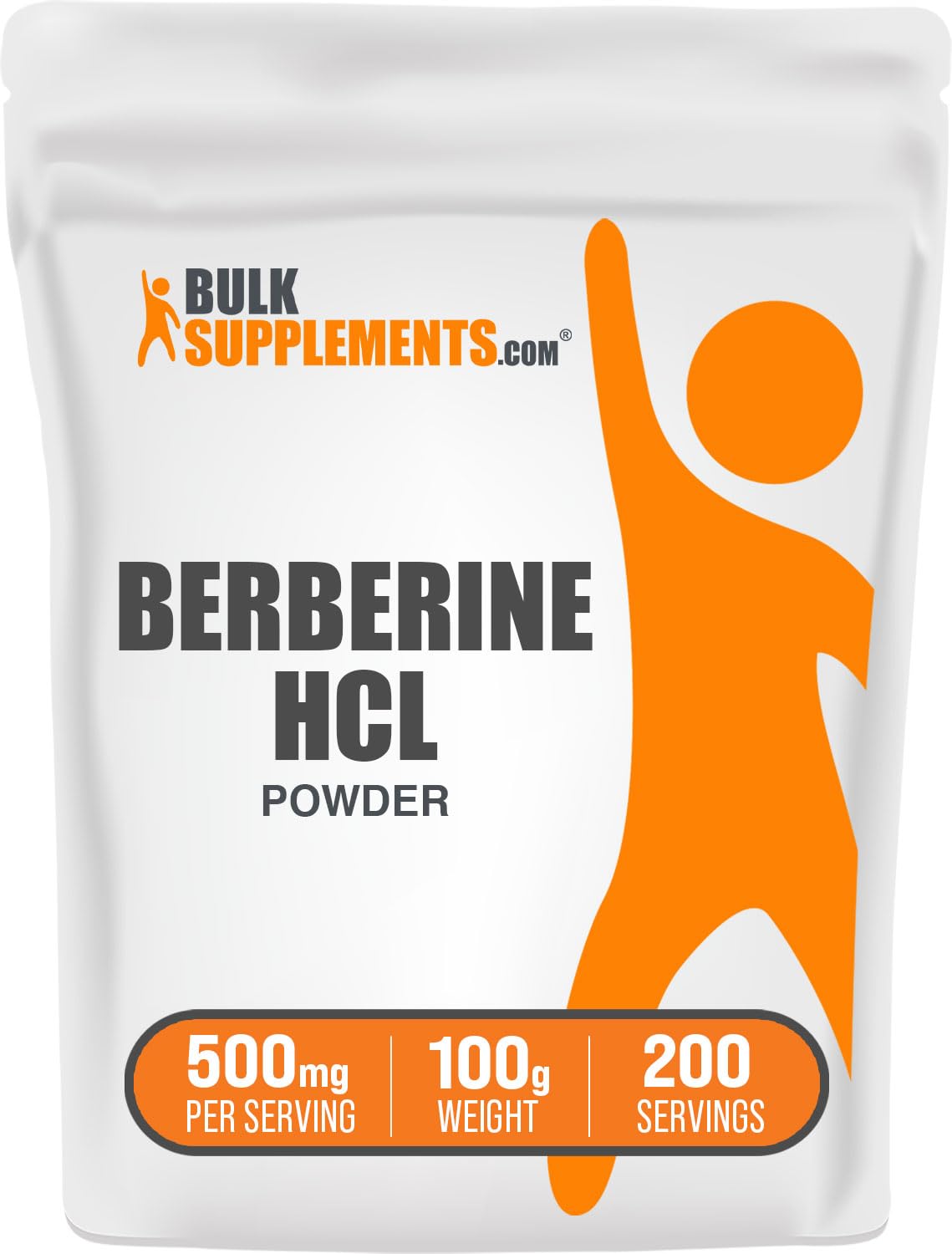 BulkSupplements Berberine HCl Powder 500mg 100g front view