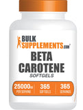 BulkSupplements Beta Carotene Softgels 25000IU bottle front view