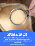 BulkSupplements Beta Glucan Powder 250mg mixed in a glass of water