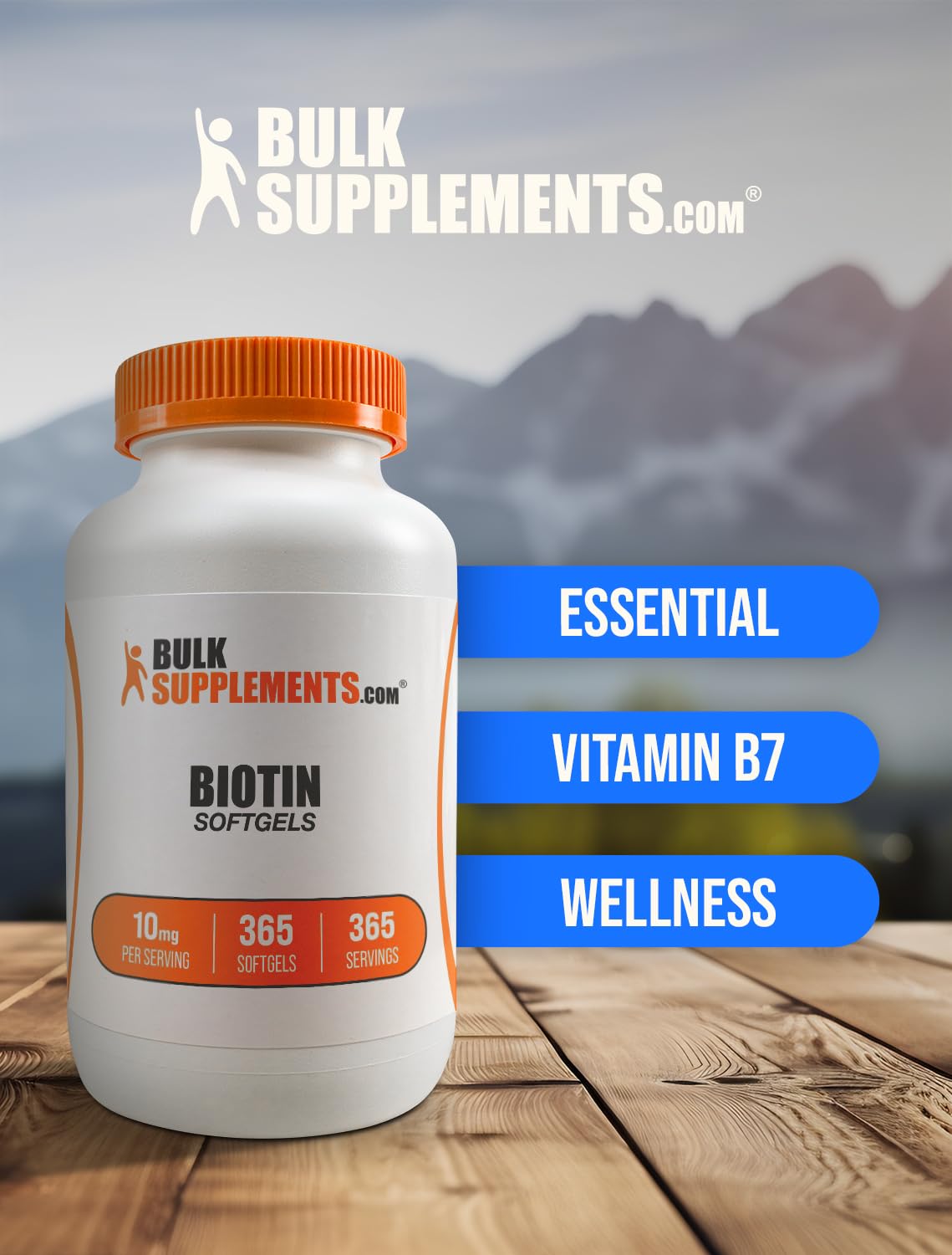 BulkSupplements Biotin 10000mcg Softgels close-up of capsules