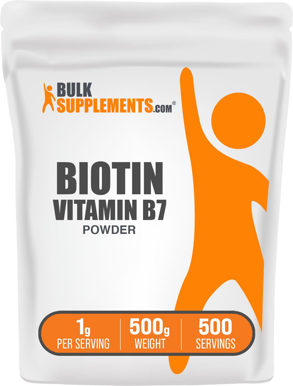 BulkSupplements Biotin Powder 10000mcg 522g front view