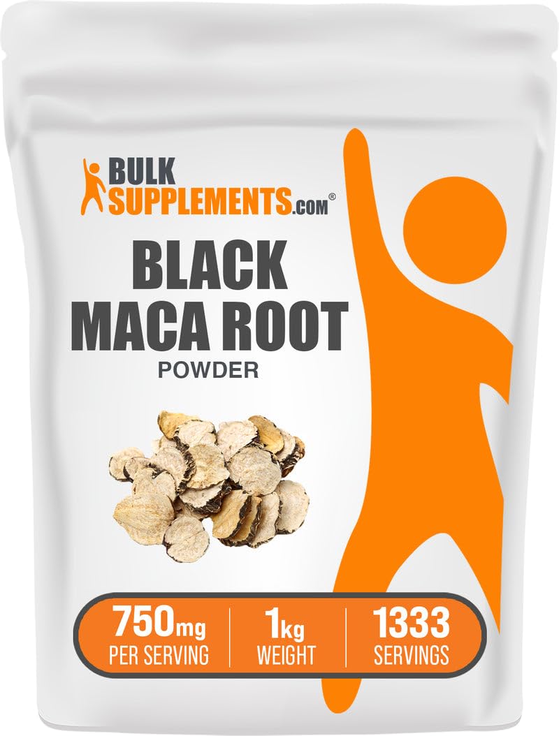 BulkSupplements Black Maca Root Powder 1039g front view
