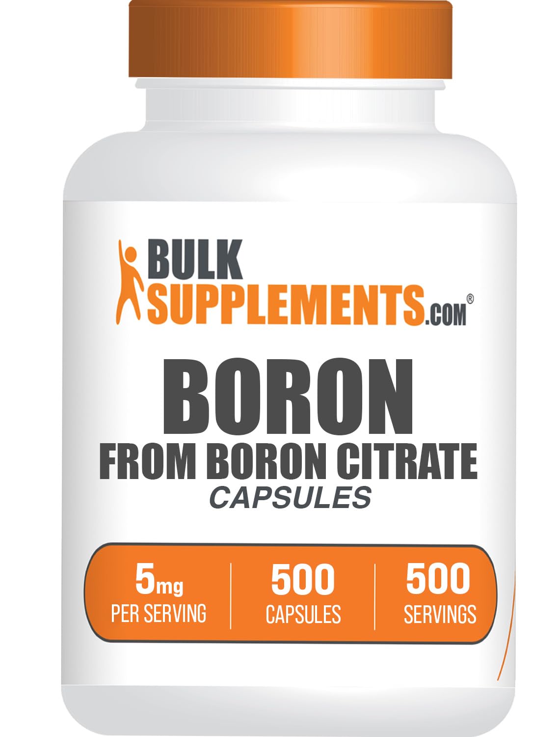 BulkSupplements Boron 5mg Capsules front view