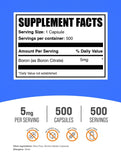 BulkSupplements Boron 5mg Capsules side view