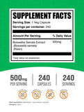BulkSupplements Boswellia Serrata Extract Capsules 500mg back view