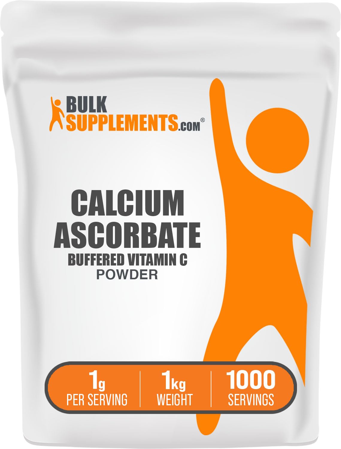 BulkSupplements Calcium Ascorbate Powder 998g front view