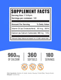 BulkSupplements Calcium Carbonate with Vitamin D3 softgels back view