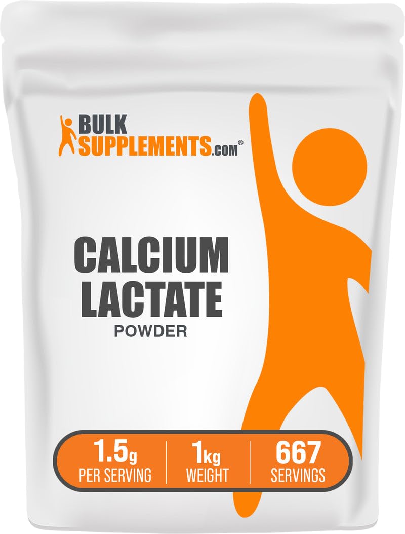 BulkSupplements Calcium Lactate Powder 1048g front view