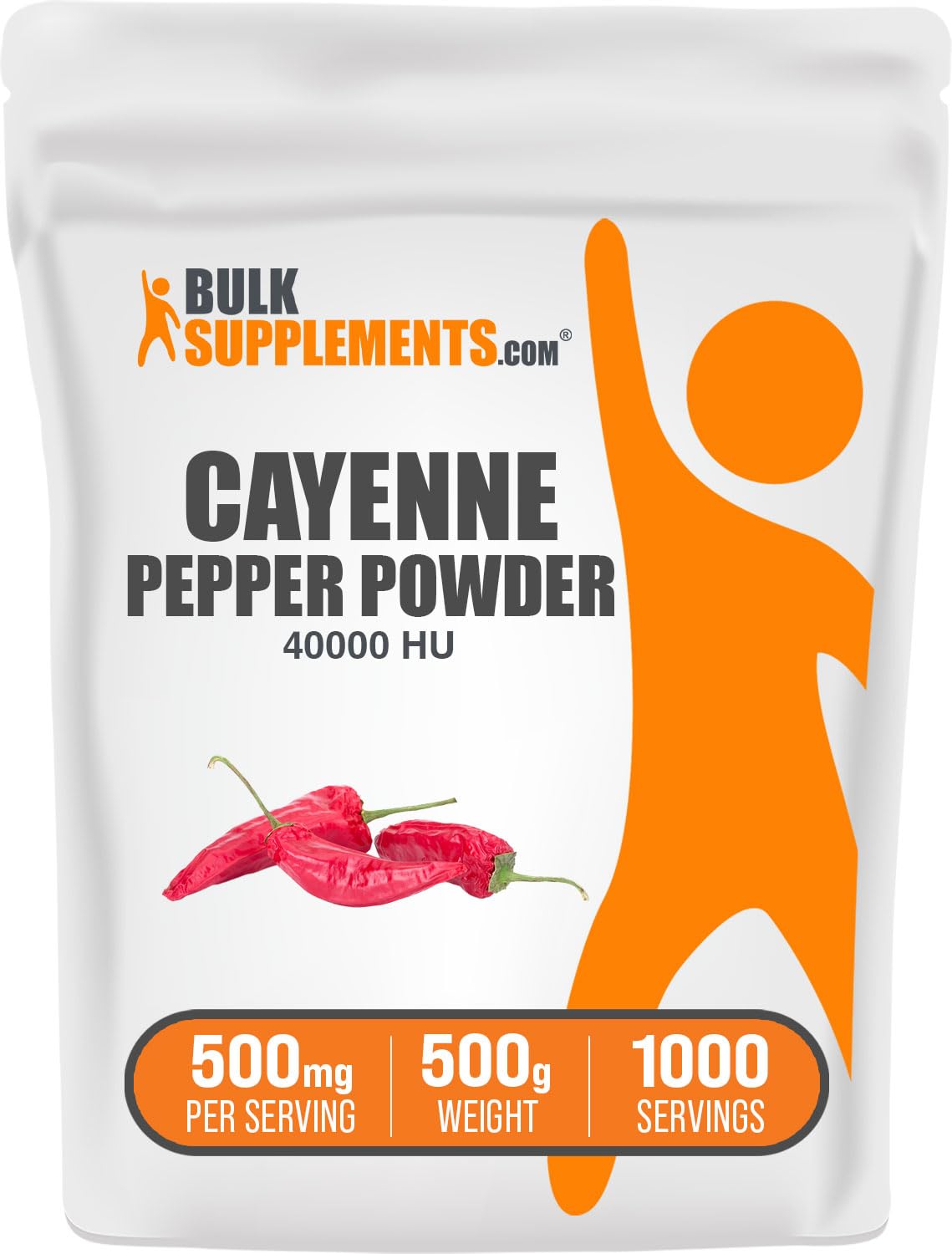 BulkSupplements Cayenne Pepper Powder 40000 HU 522g front view