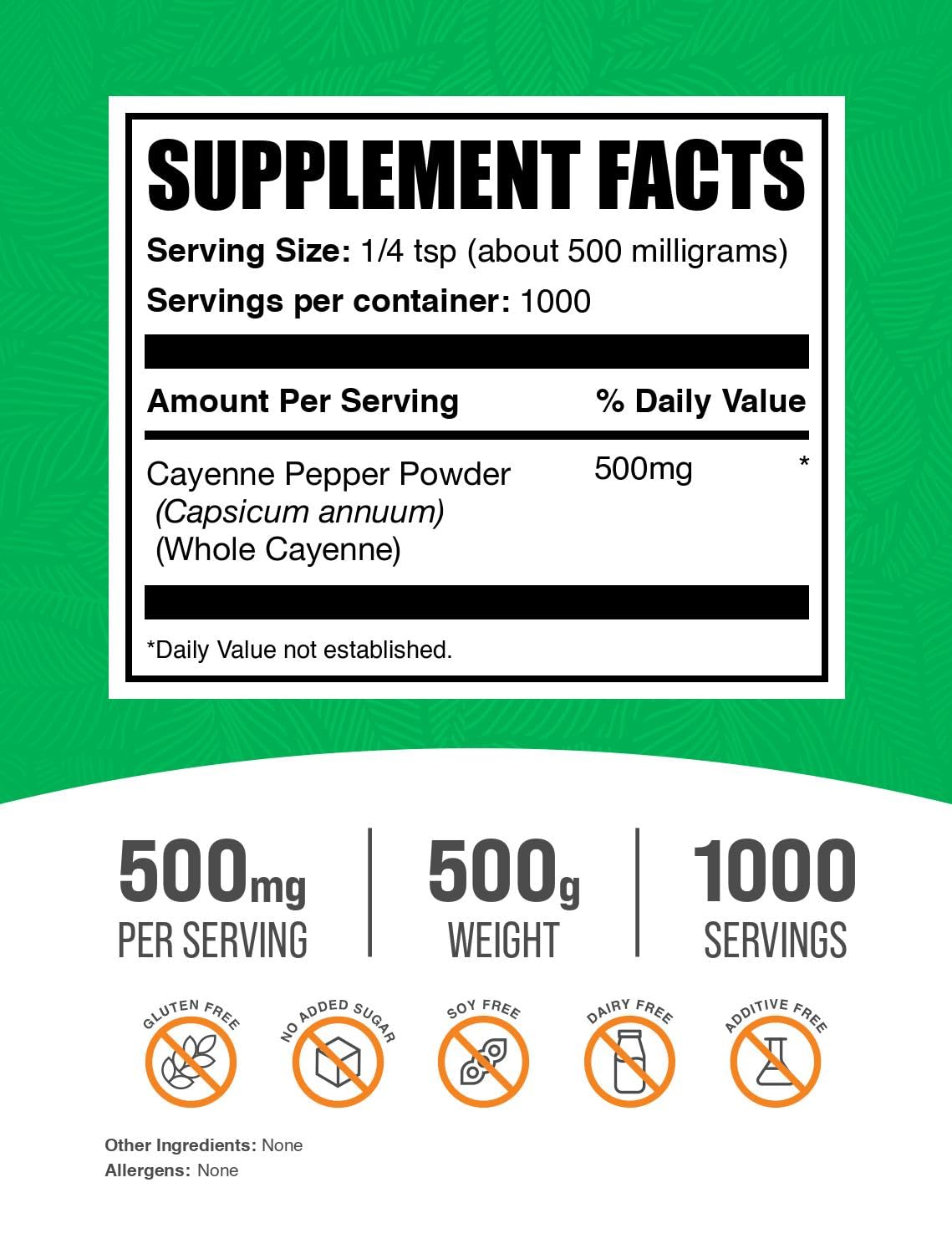 BulkSupplements Cayenne Pepper Powder 40000 HU packaging
