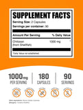 BulkSupplements Chitosan Capsules 1000mg back view with ingredients