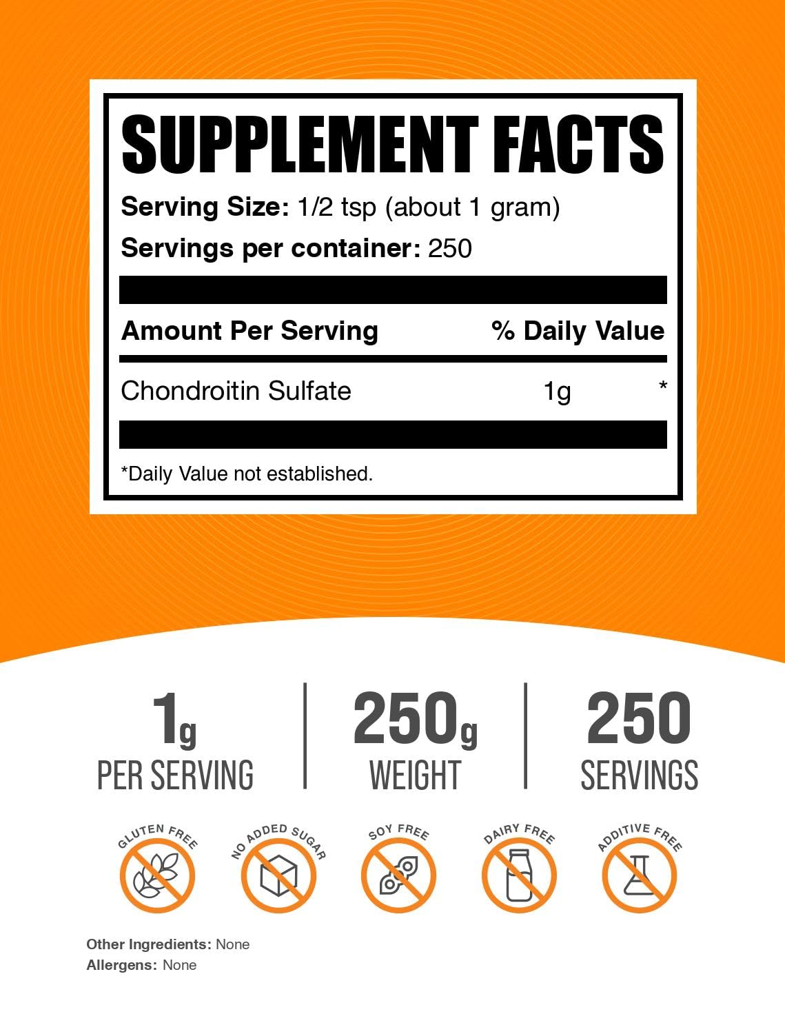 BulkSupplements Chondroitin Sulfate Powder 250g packaging