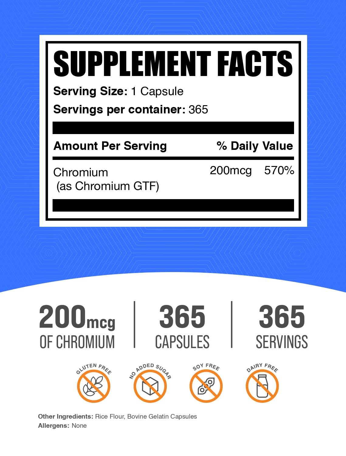 BulkSupplements Chromium GTF 200mcg capsules side view