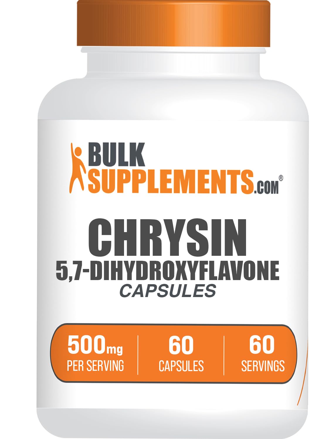 BulkSupplements Chrysin Capsules 500mg front view