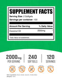 BulkSupplements Coconut Oil Softgels 2000mg side view