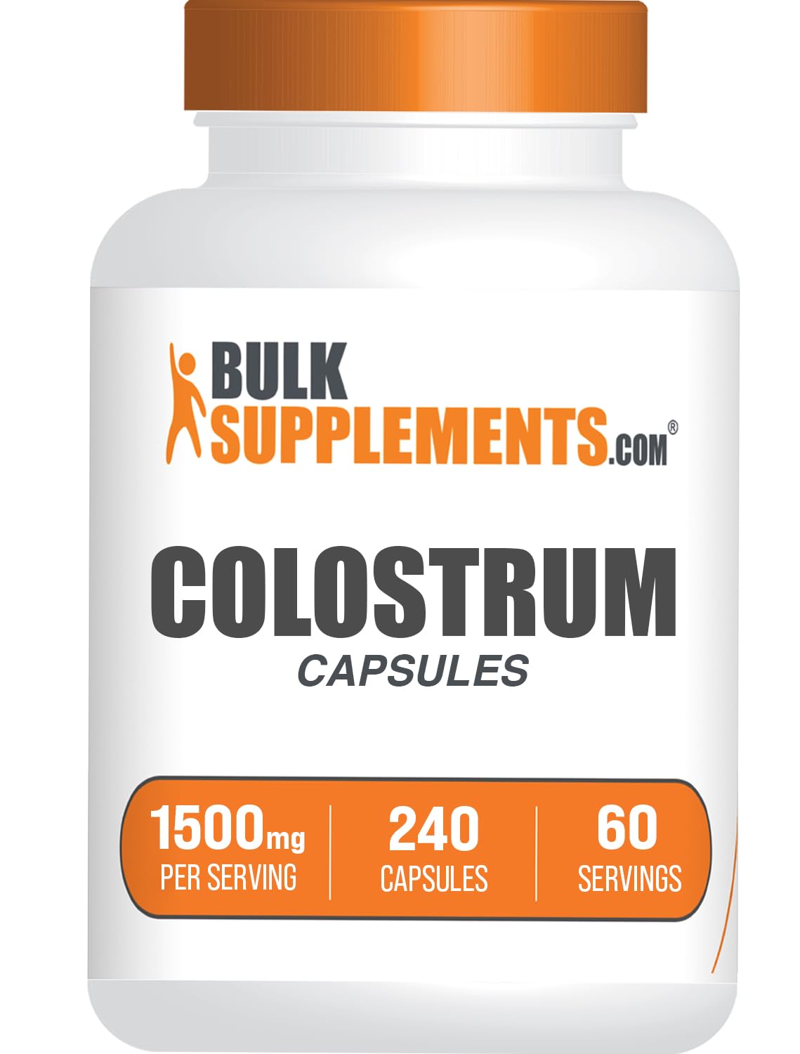 BulkSupplements Colostrum Capsules front view with packaging