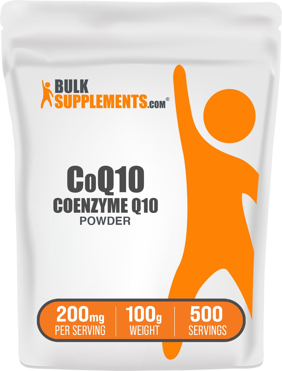 BulkSupplements CoQ10 Powder 200mg 100g front view