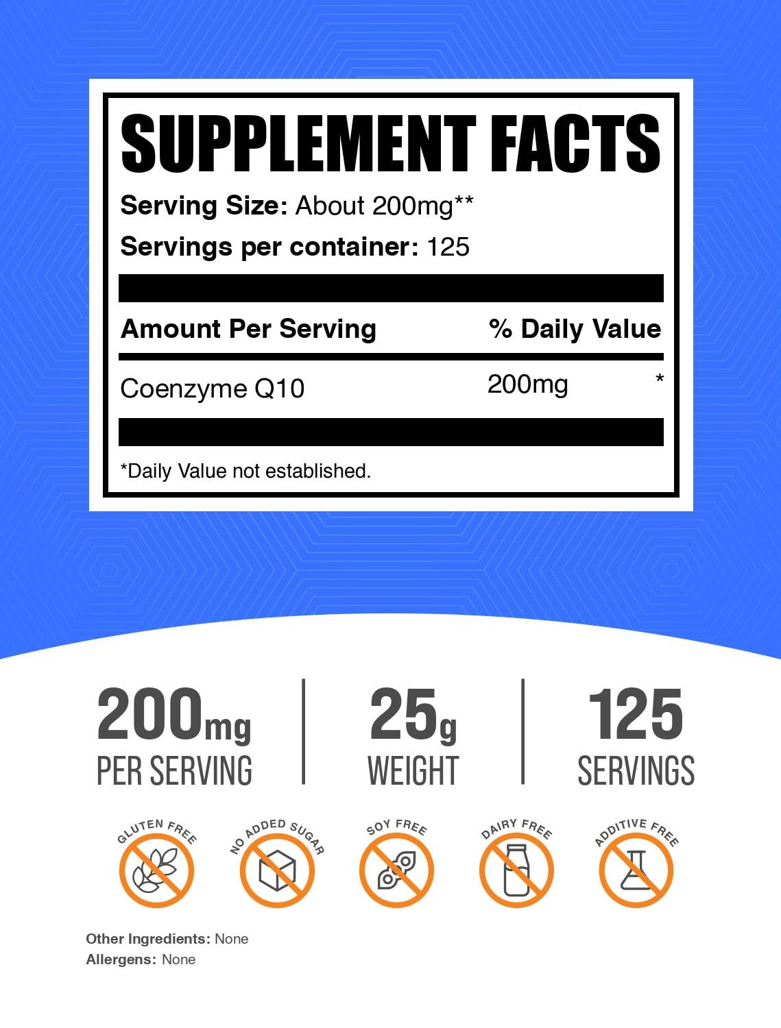 BulkSupplements CoQ10 Powder 200mg 9g packaging