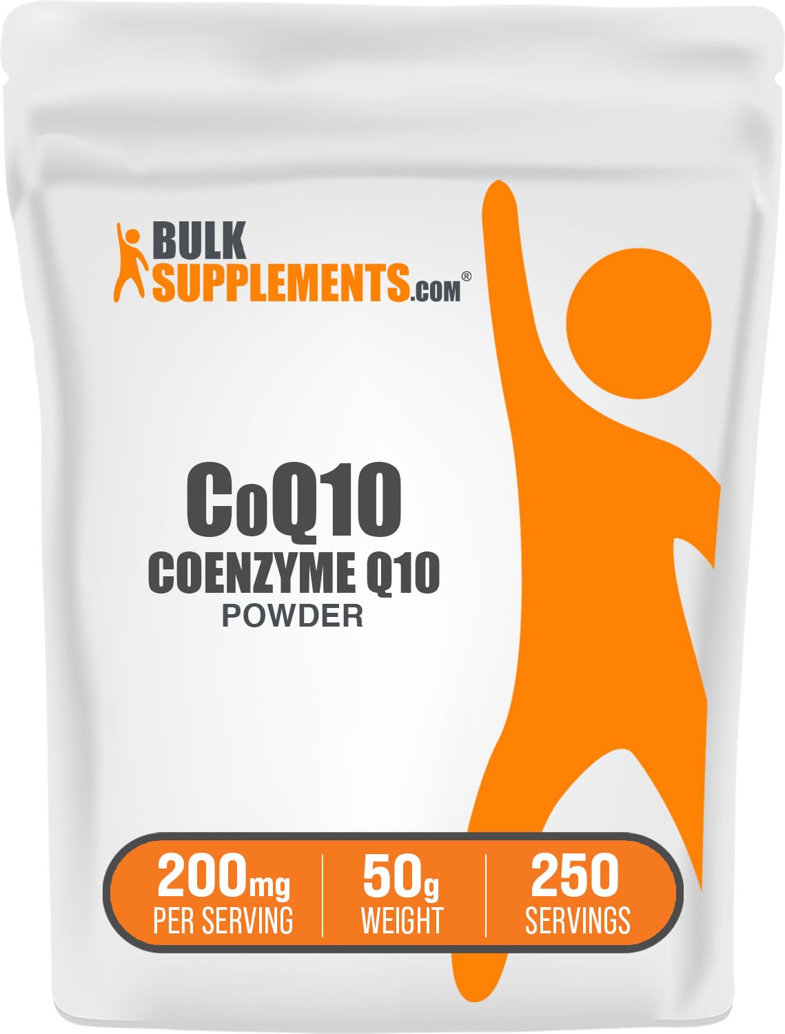 BulkSupplements CoQ10 Powder 200mg front view packaging