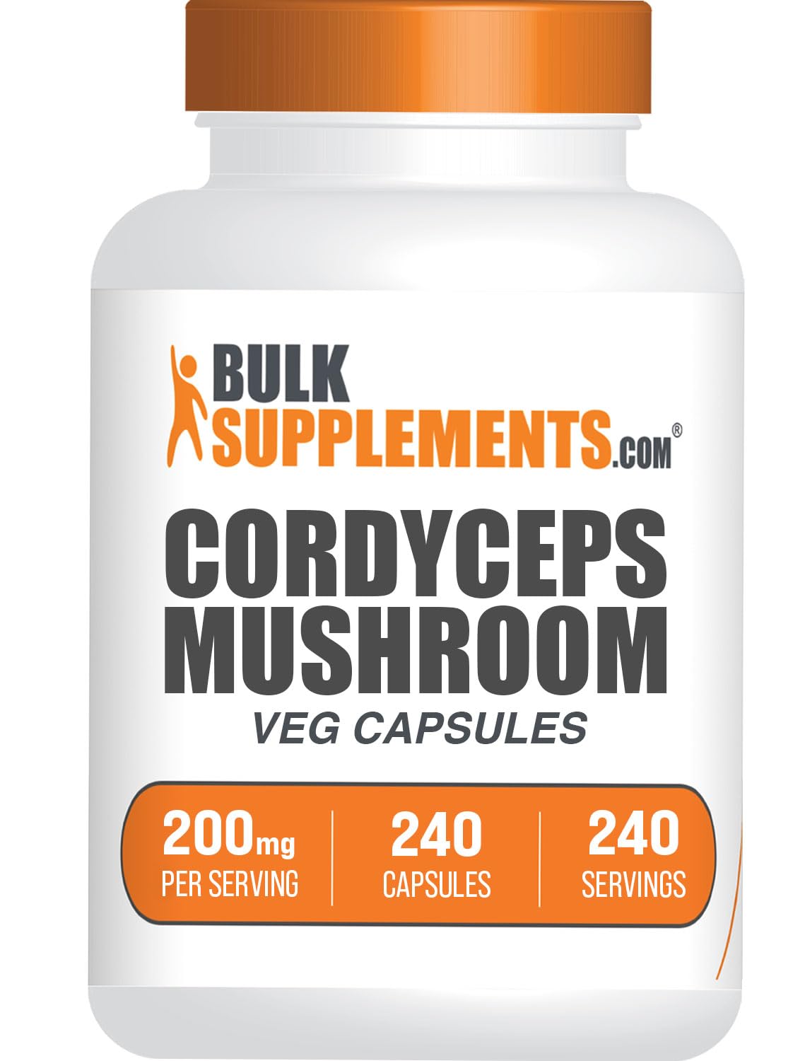 BulkSupplements Cordyceps Mushroom Capsules front view