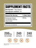 BulkSupplements Cordyceps Mushroom Capsules side view
