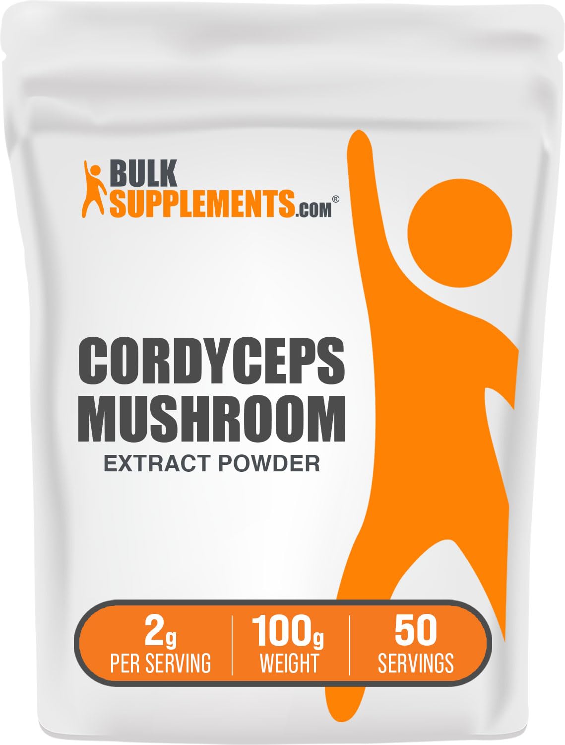 BulkSupplements Cordyceps Mushroom Extract Powder 100g front view
