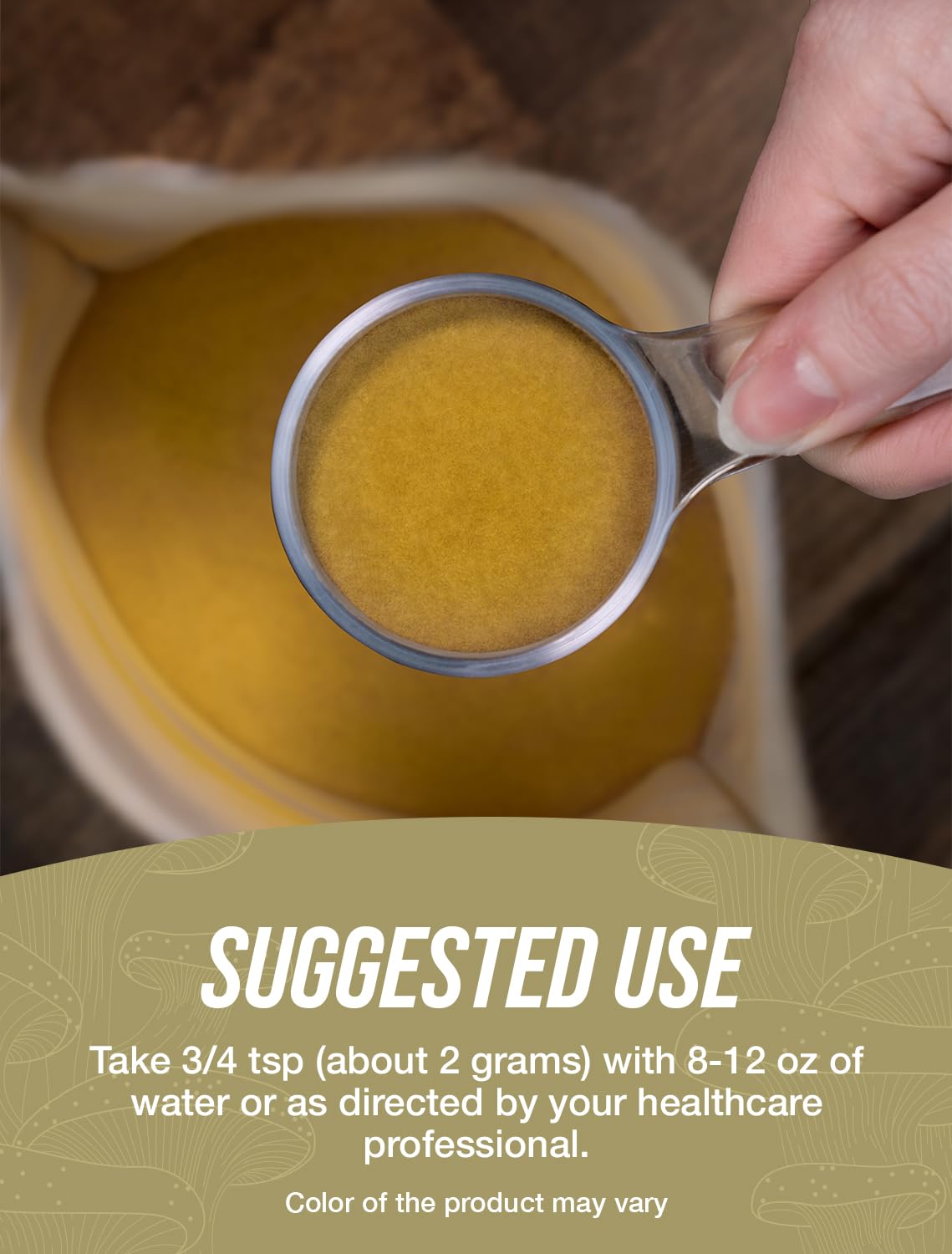 BulkSupplements Cordyceps Mushroom Extract Powder scoop