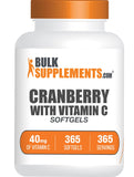 BulkSupplements Cranberry with Vitamin C softgels front view