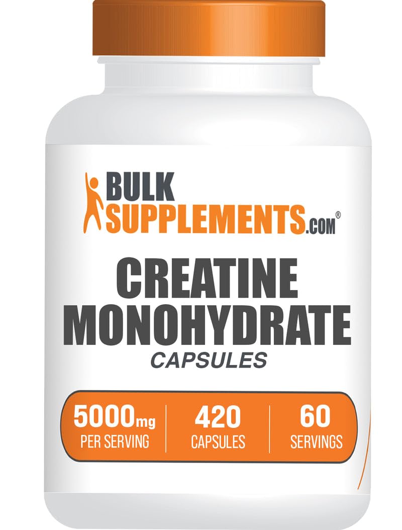 BulkSupplements Creatine Monohydrate Capsules front view