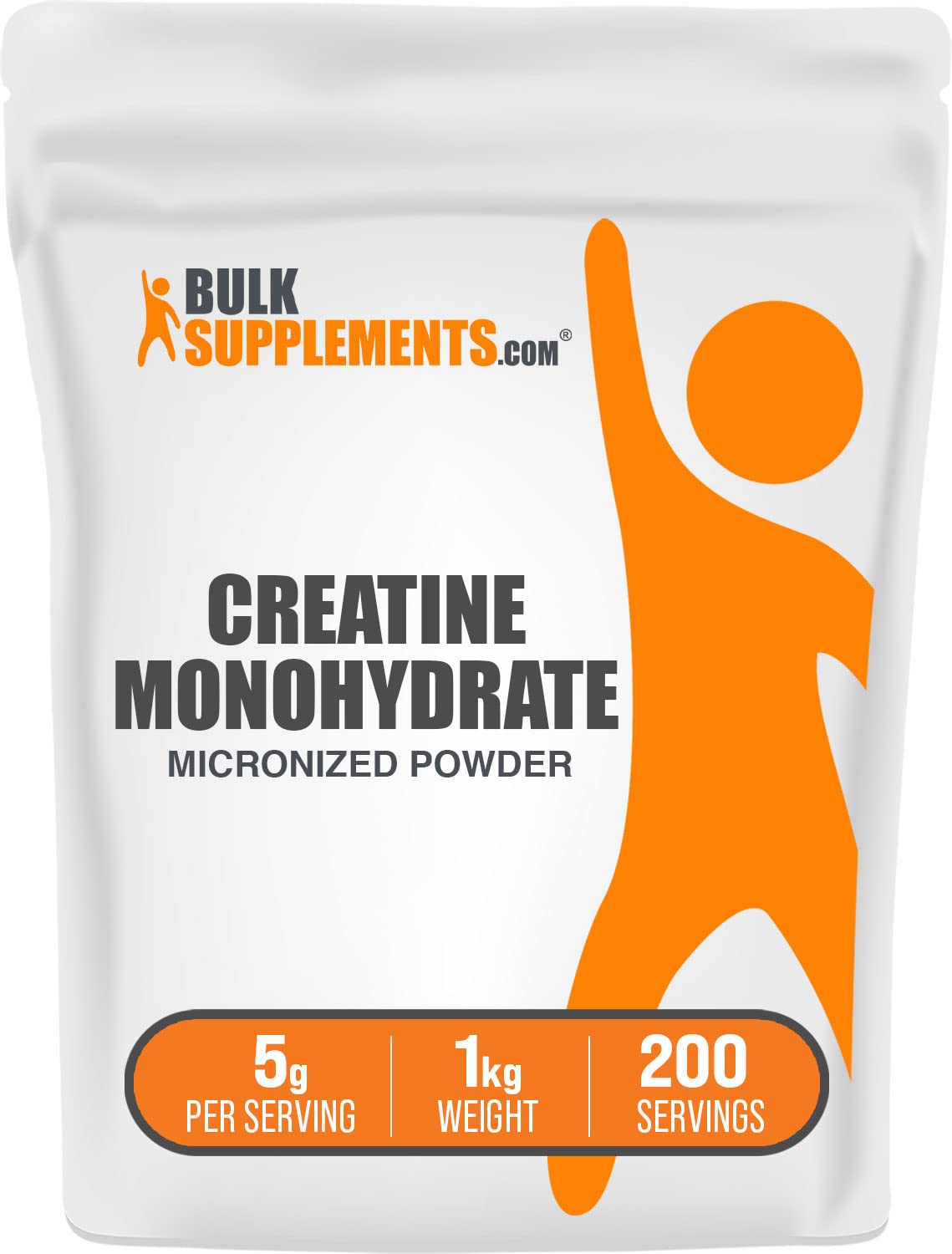 BulkSupplements Creatine Monohydrate Powder 5000mg front view