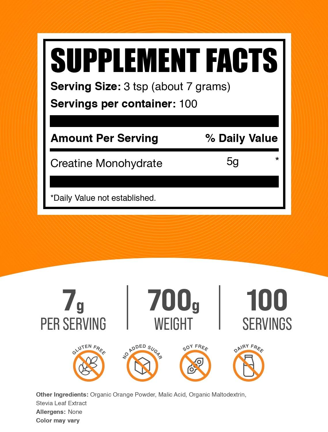 BulkSupplements Creatine Monohydrate Powder 700g packaging