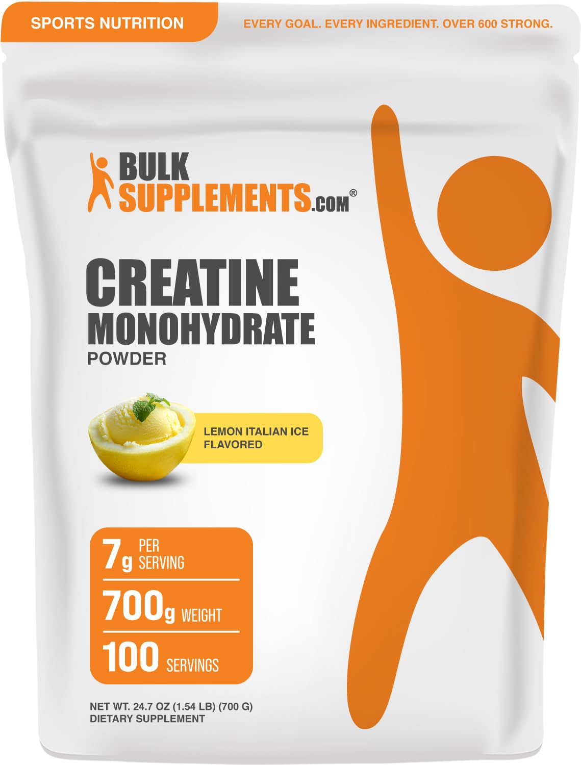 BulkSupplements Creatine Monohydrate Powder 720g front view