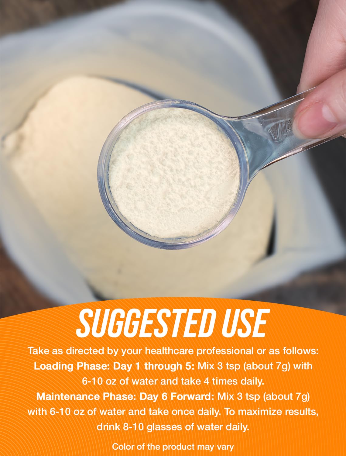 BulkSupplements Creatine Monohydrate Powder 730g mixed in a drink