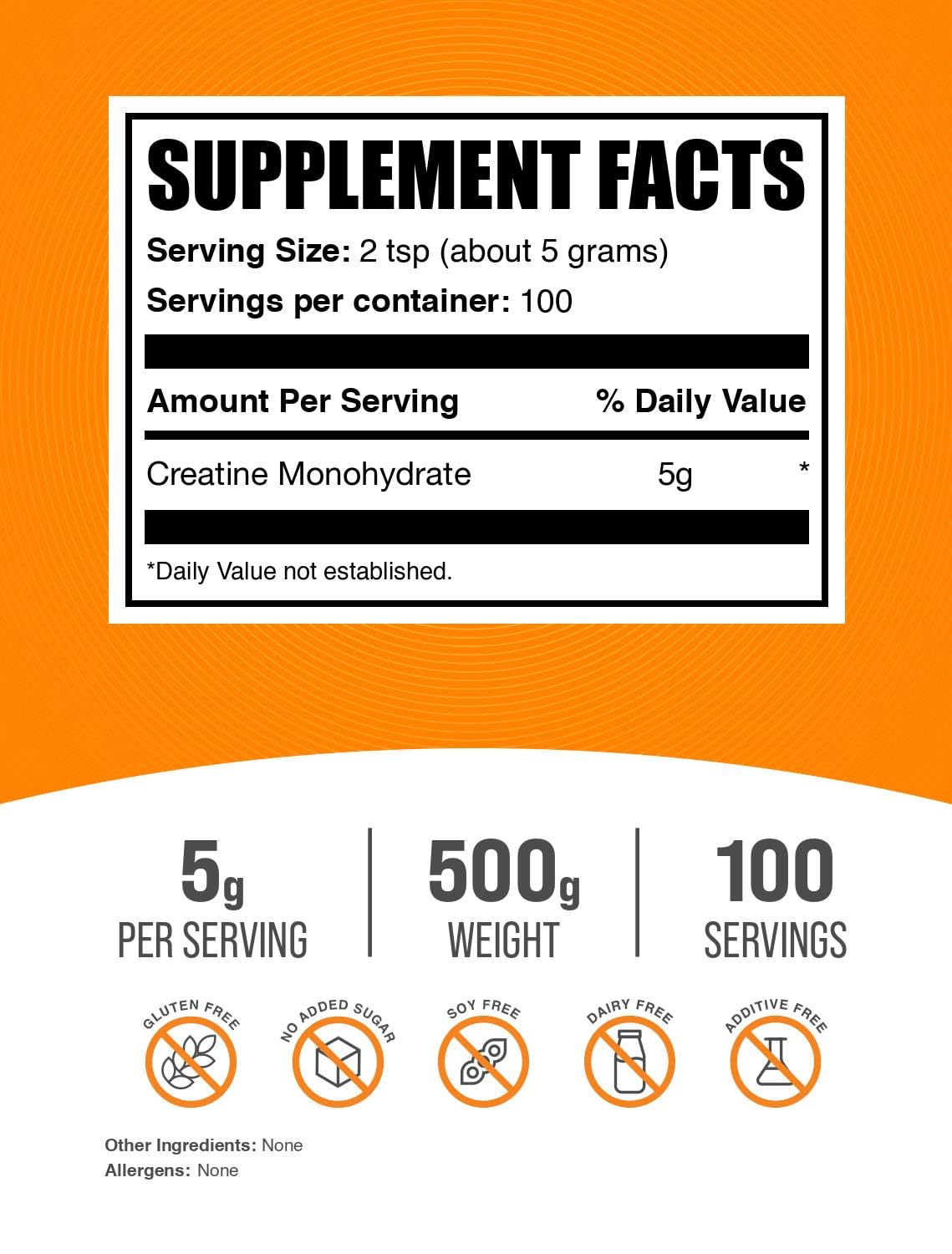 BulkSupplements Creatine Monohydrate Powder packaging