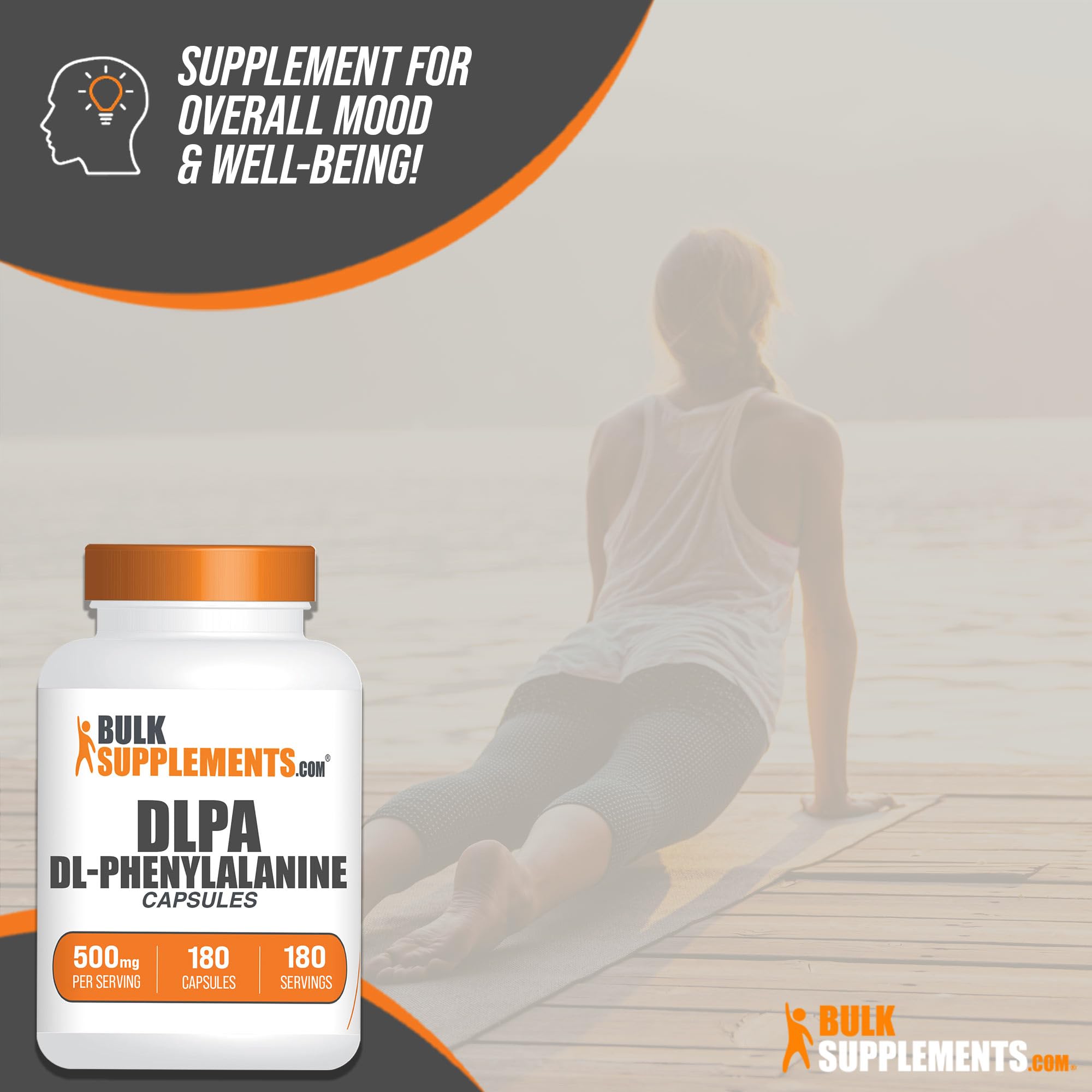 BulkSupplements DL-Phenylalanine 500mg capsules with water