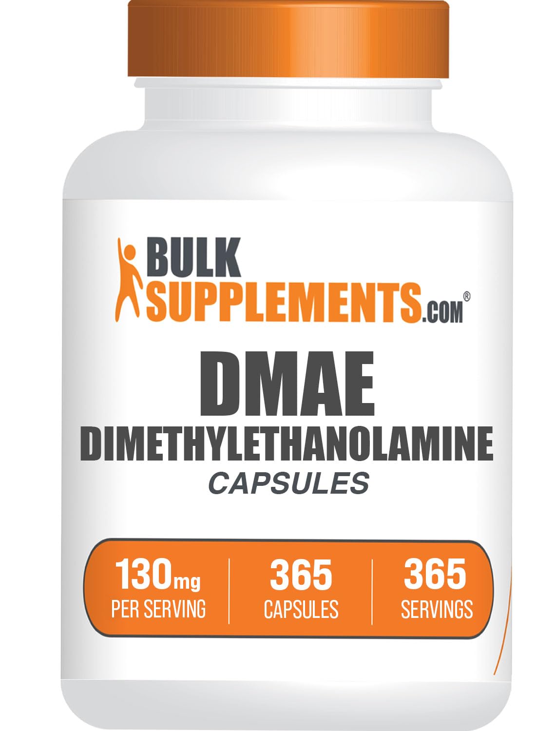 BulkSupplements DMAE Bitartrate Capsules 130mg front view