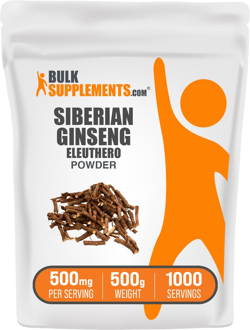 BulkSupplements Eleuthero Powder 500g front view packaging