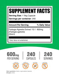 BulkSupplements Fadogia Agrestis Capsules 600mg side view