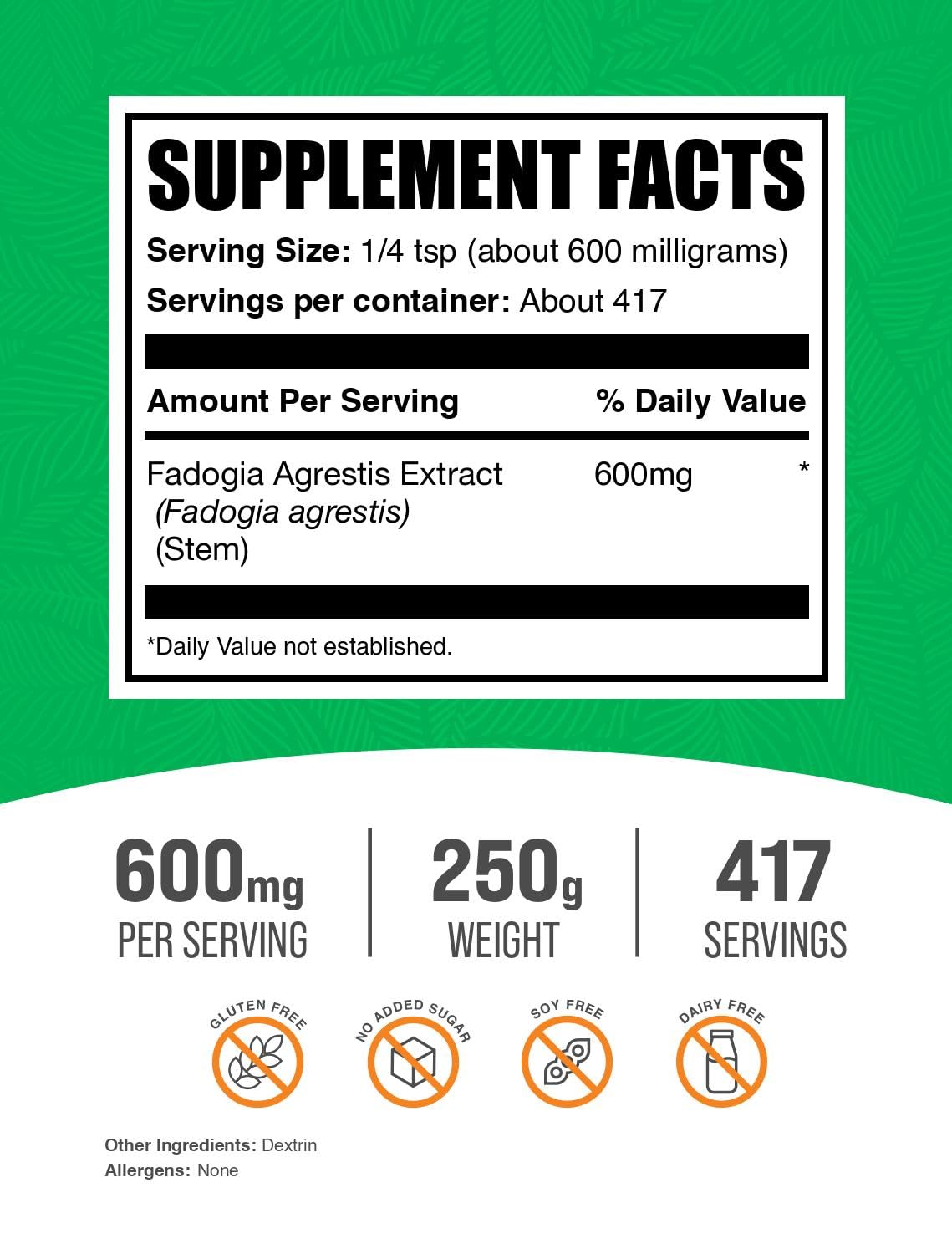 BulkSupplements Fadogia Agrestis Extract Powder packaging