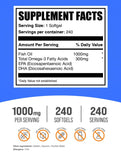 BulkSupplements Fish Oil 1000mg Softgels back view with ingredients