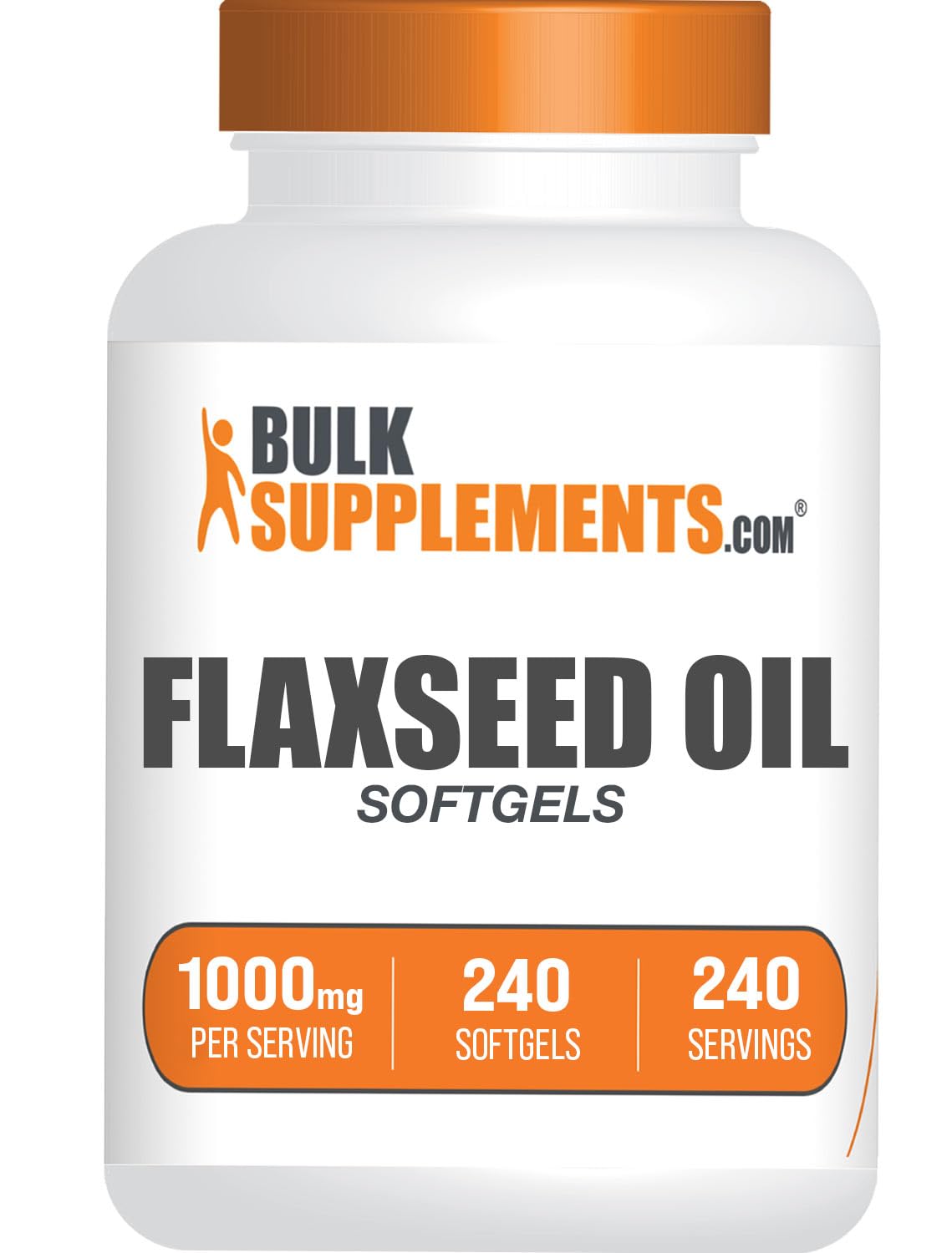 BulkSupplements Flaxseed Oil 1000mg Softgels front view