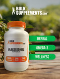 BulkSupplements Flaxseed Oil 1000mg Softgels opened bottle