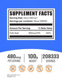 BulkSupplements Folic Acid Powder 100g packaging