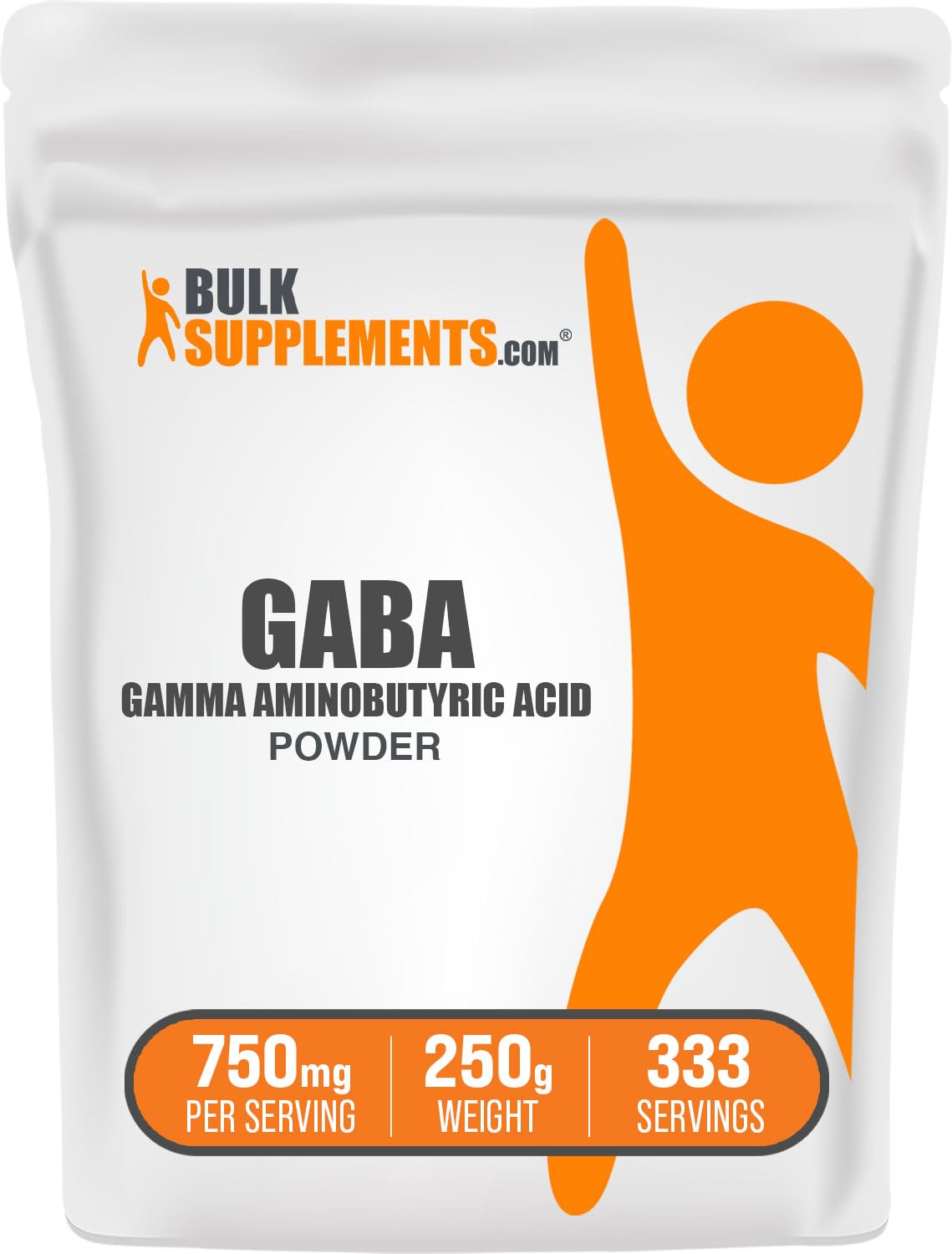 BulkSupplements GABA Powder 250g front view packaging