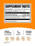 BulkSupplements GABA Powder 750mg back view packaging