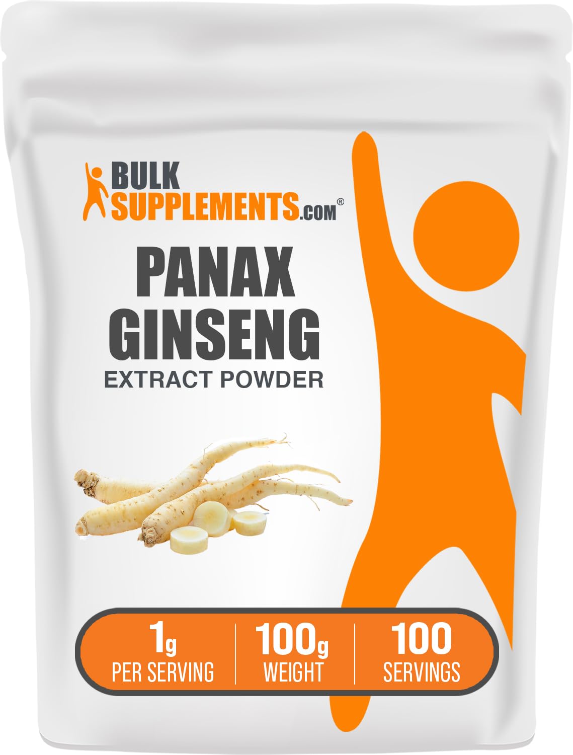 BulkSupplements Ginseng Extract Powder 100g front view