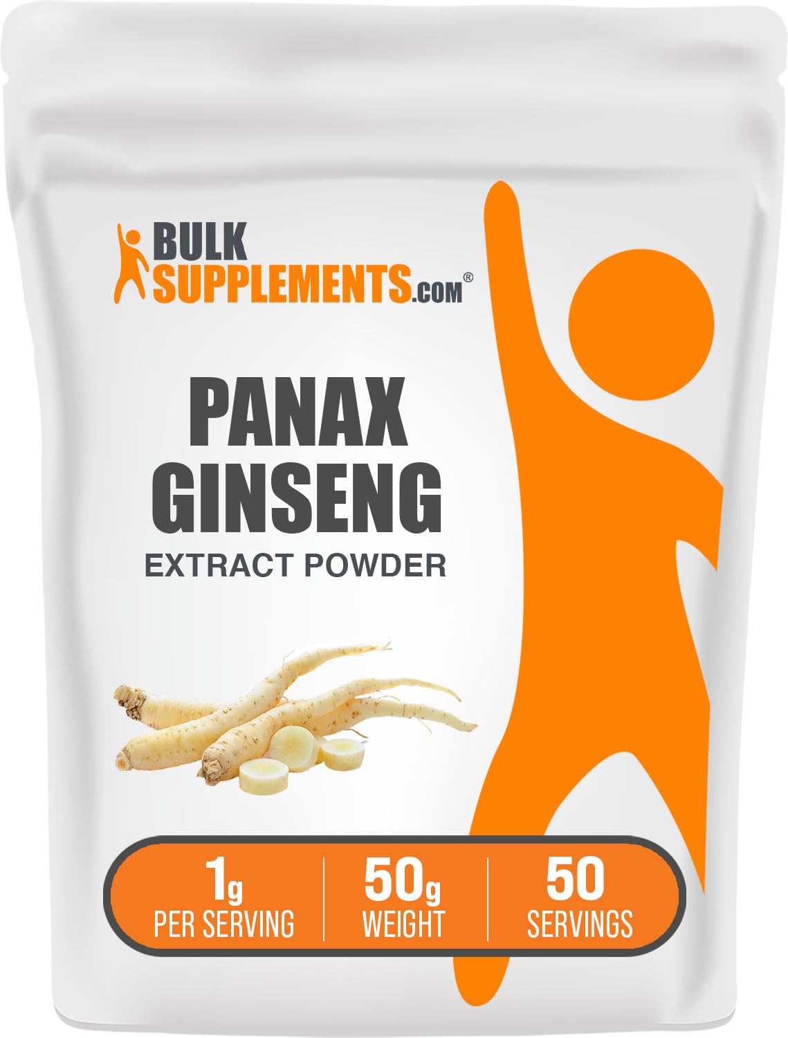 BulkSupplements Ginseng Extract Powder 50g front view